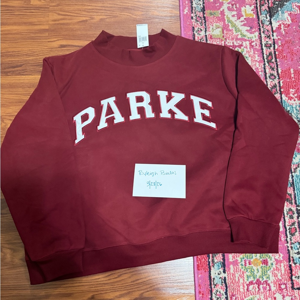 PARKE Maroon Collegiate Crewneck Sweatshirt